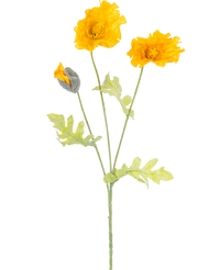 Künstliche Blume Mohn 73 cm gelb