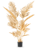 Eine künstliche Areca-Palme gold 180 cm im Topf.