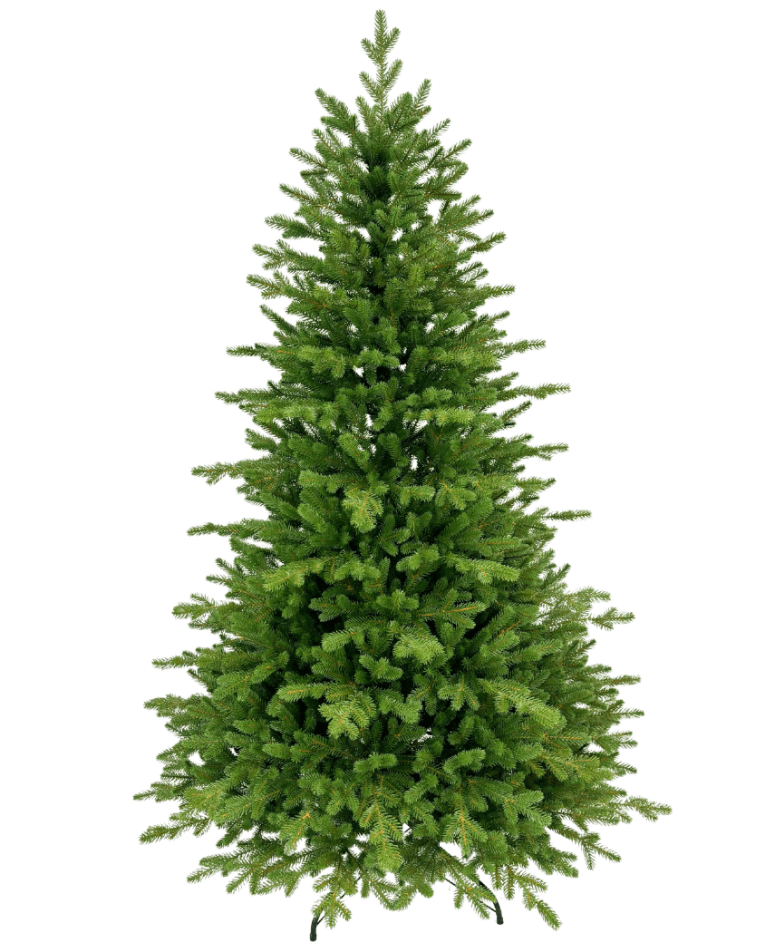 Der künstliche Weihnachtsbaum „Vinje“ aus 100 % PE ist ein üppig grüner künstlicher Weihnachtsbaum mit dichten PE-Ästen und einer symmetrischen, natürlichen Form, der schmucklos vor einem schlichten weißen Hintergrund steht.